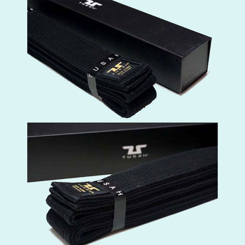 Tusah 5cm wide Double Wrap Black Belt